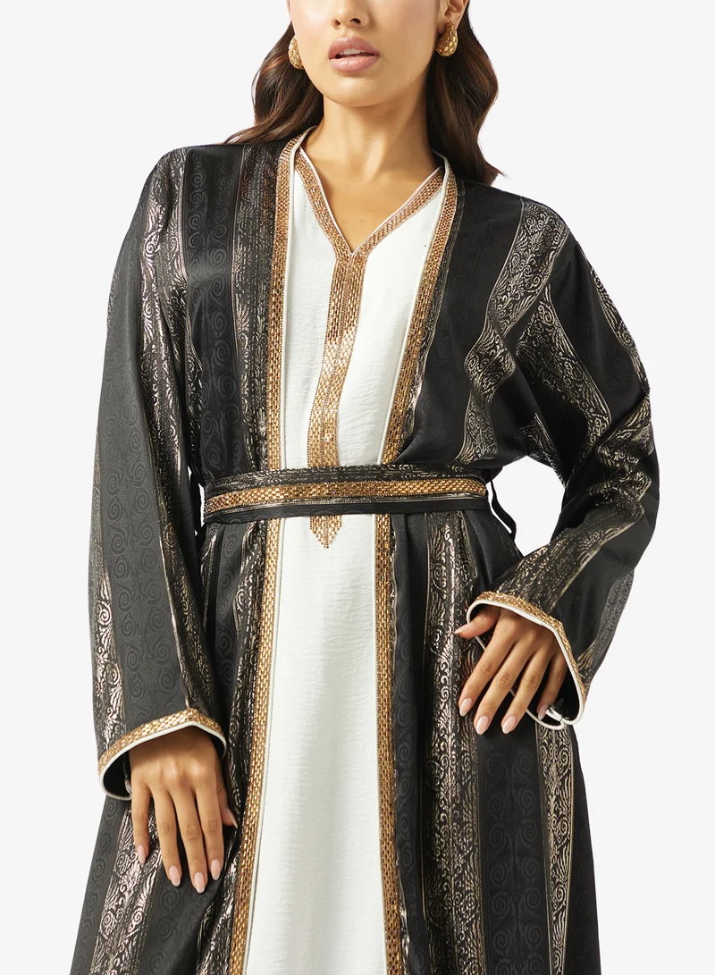 Arabian Closet  LADIES ABAYA 2 PIECE WITH BELT for Women | Best Price UAE